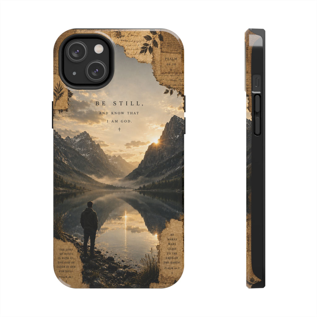 Be Still | Psalm 46:10 Christian Phone Case – Premium Scripture Art Tough Case