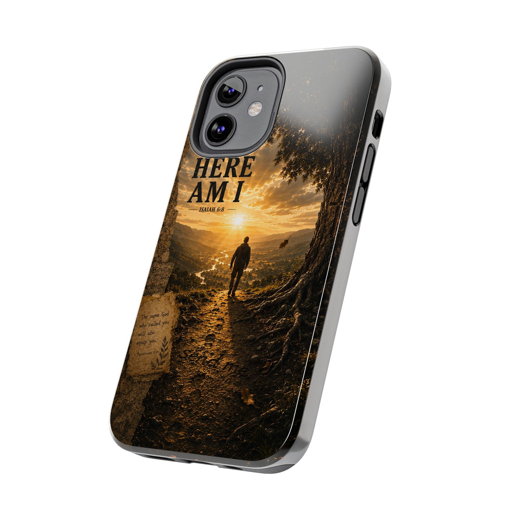 Here Am I | Isaiah 6:8 Christian Phone Case – Premium Scripture Art Tough Case