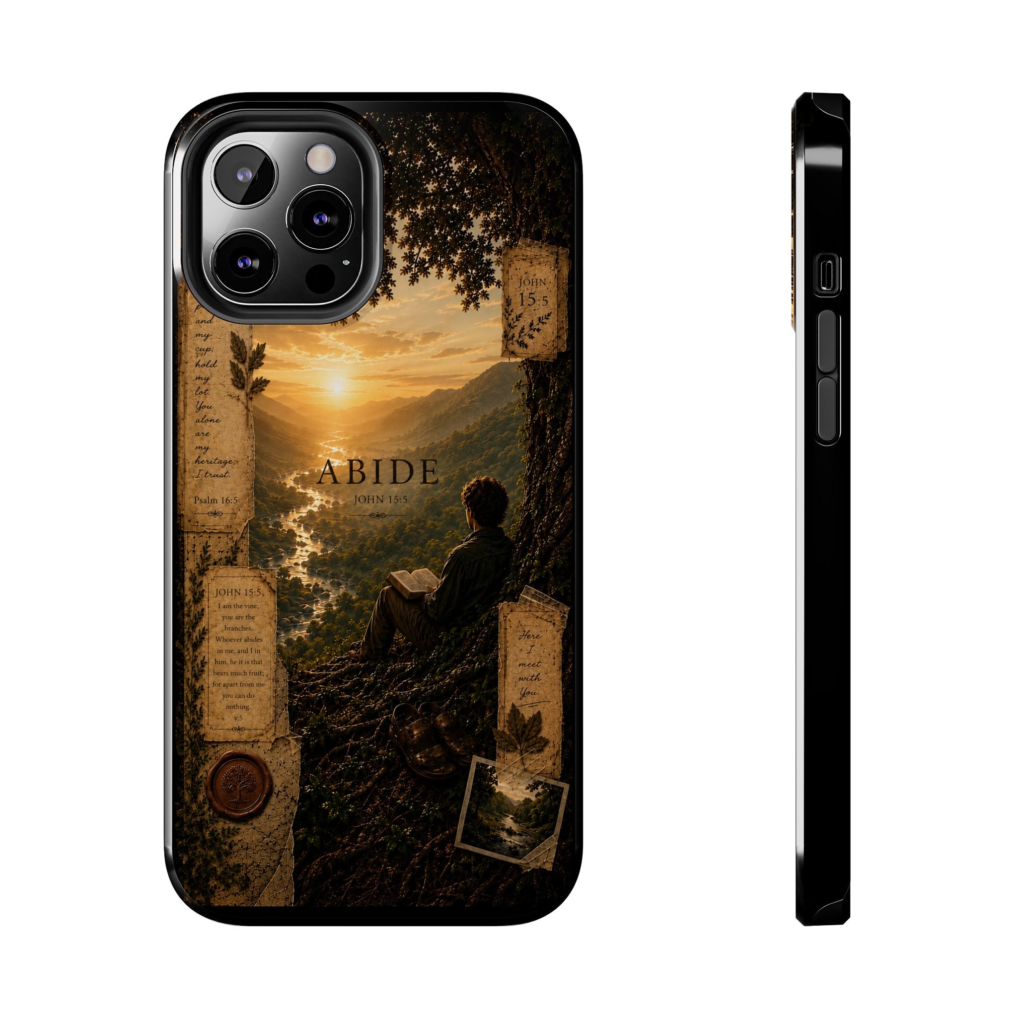 Abide | John 15:5 Christian Phone Case – Premium Scripture Art Tough Case