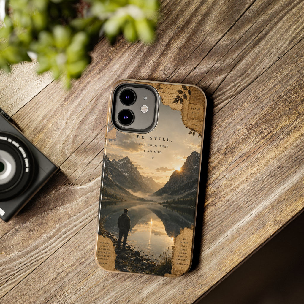 Be Still | Psalm 46:10 Christian Phone Case – Premium Scripture Art Tough Case
