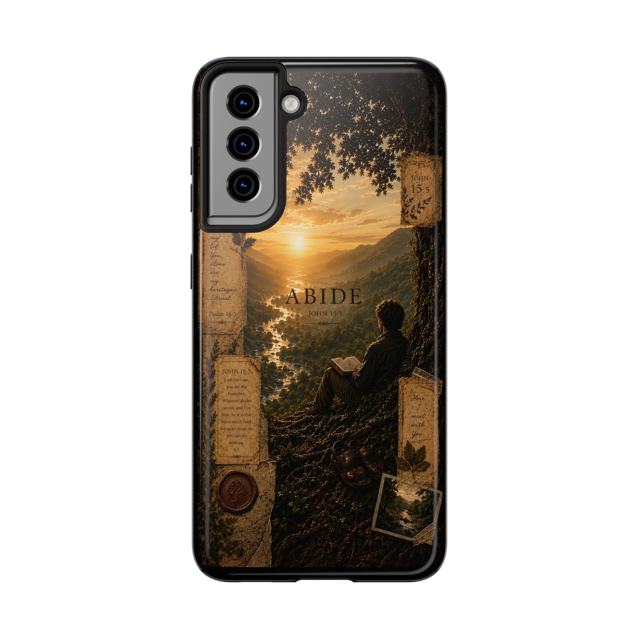 Abide | John 15:5 Christian Phone Case – Premium Scripture Art Tough Case