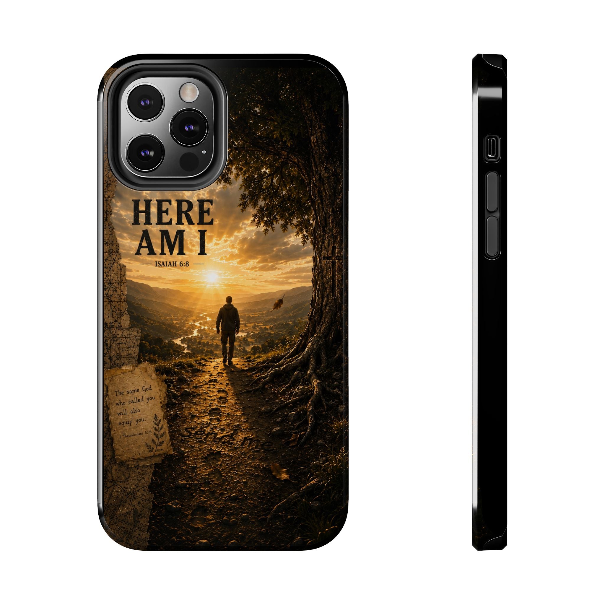 Here Am I | Isaiah 6:8 Christian Phone Case – Premium Scripture Art Tough Case