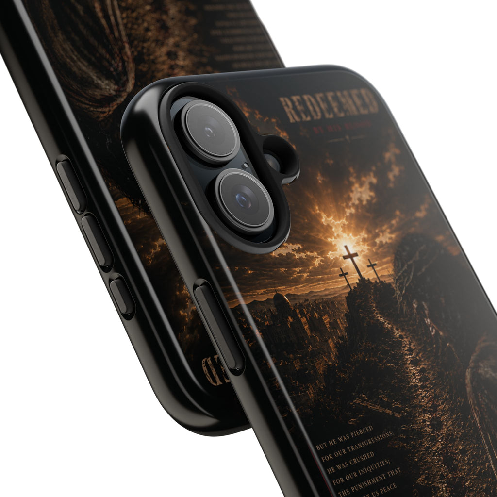 Redeemed | By His Blood Christian Phone Case – Premium Scripture Art Tough Case