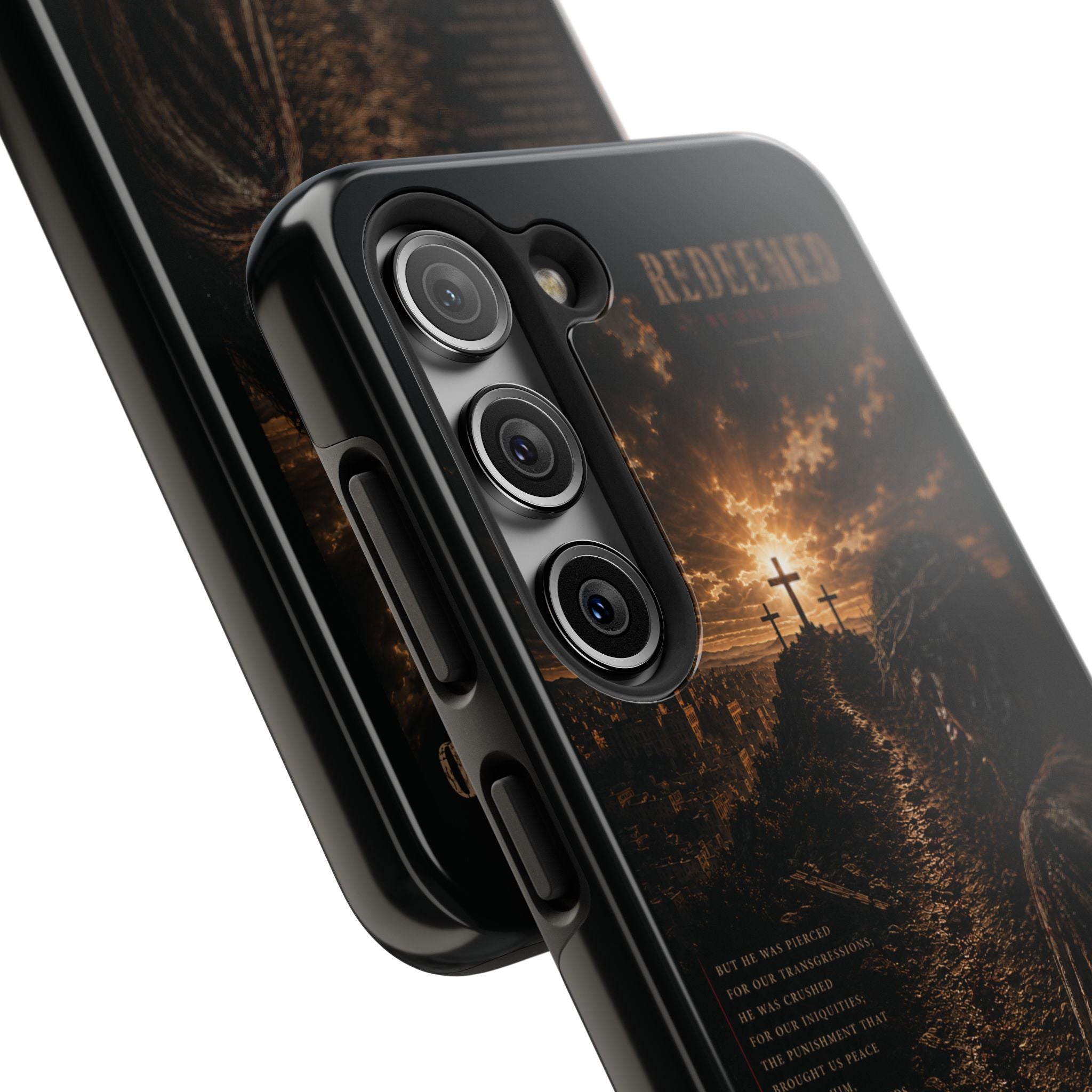 Redeemed | By His Blood Christian Phone Case – Premium Scripture Art Tough Case