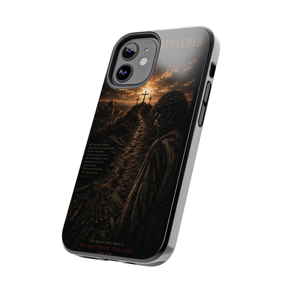 Redeemed | By His Blood Christian Phone Case – Premium Scripture Art Tough Case
