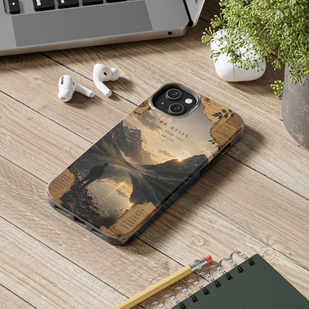 Be Still | Psalm 46:10 Christian Phone Case – Premium Scripture Art Tough Case