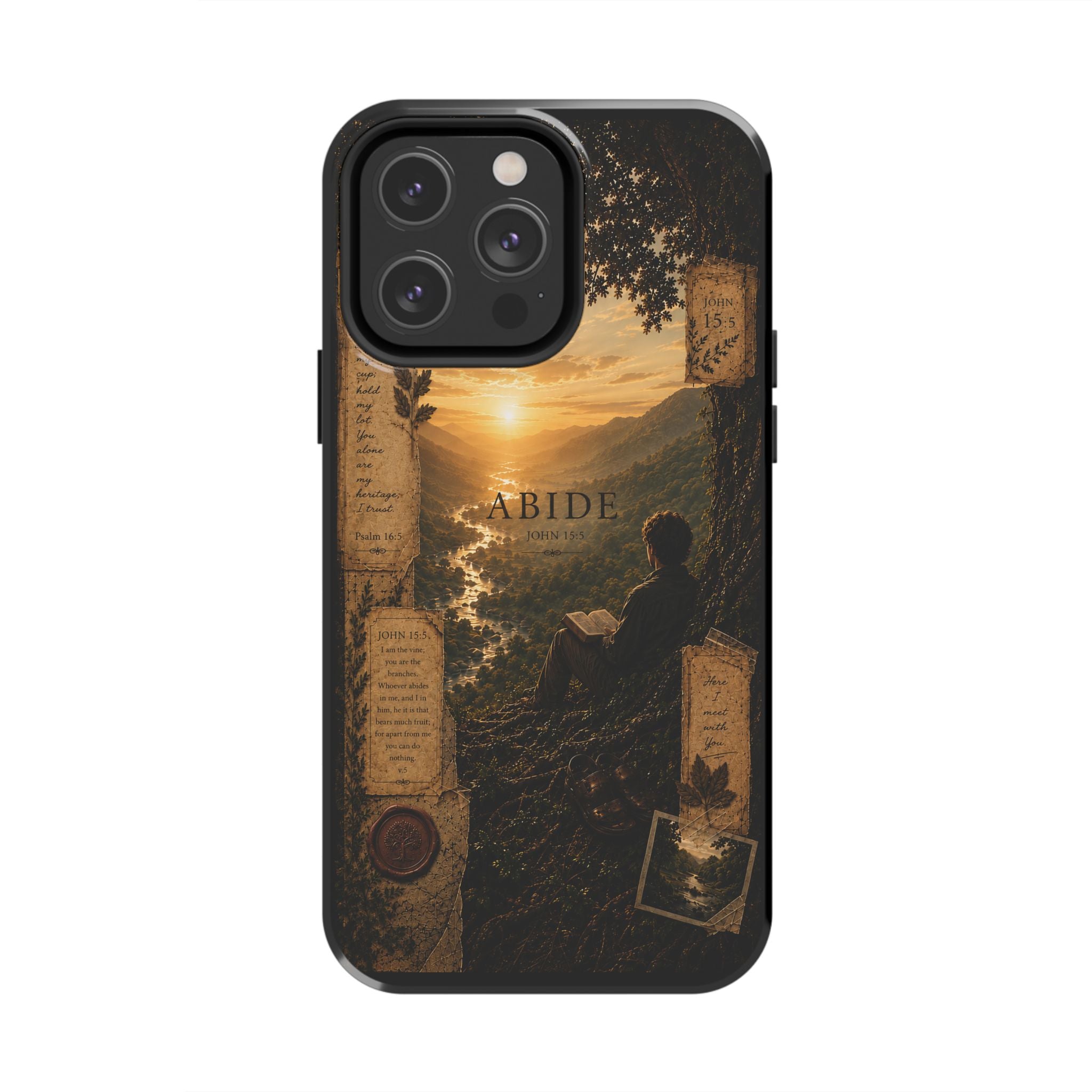 Abide | John 15:5 Christian Phone Case – Premium Scripture Art Tough Case