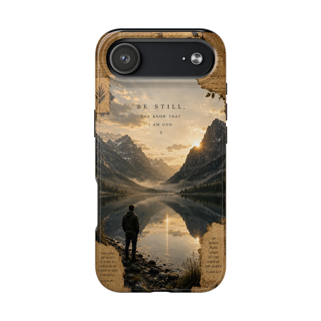 Be Still | Psalm 46:10 Christian Phone Case – Premium Scripture Art Tough Case