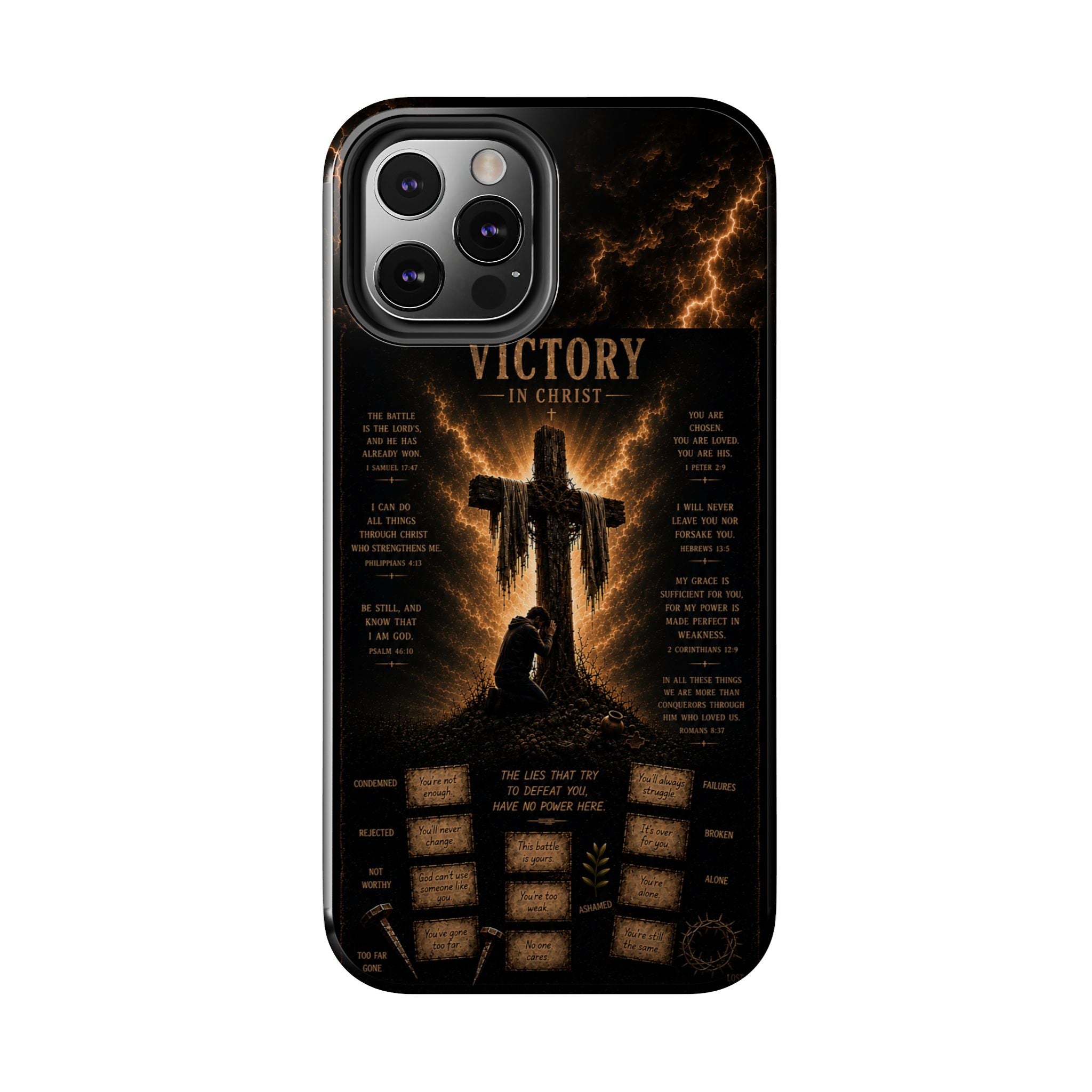 Victory in Christ Christian Phone Case – Premium Bible Verse Tough Case