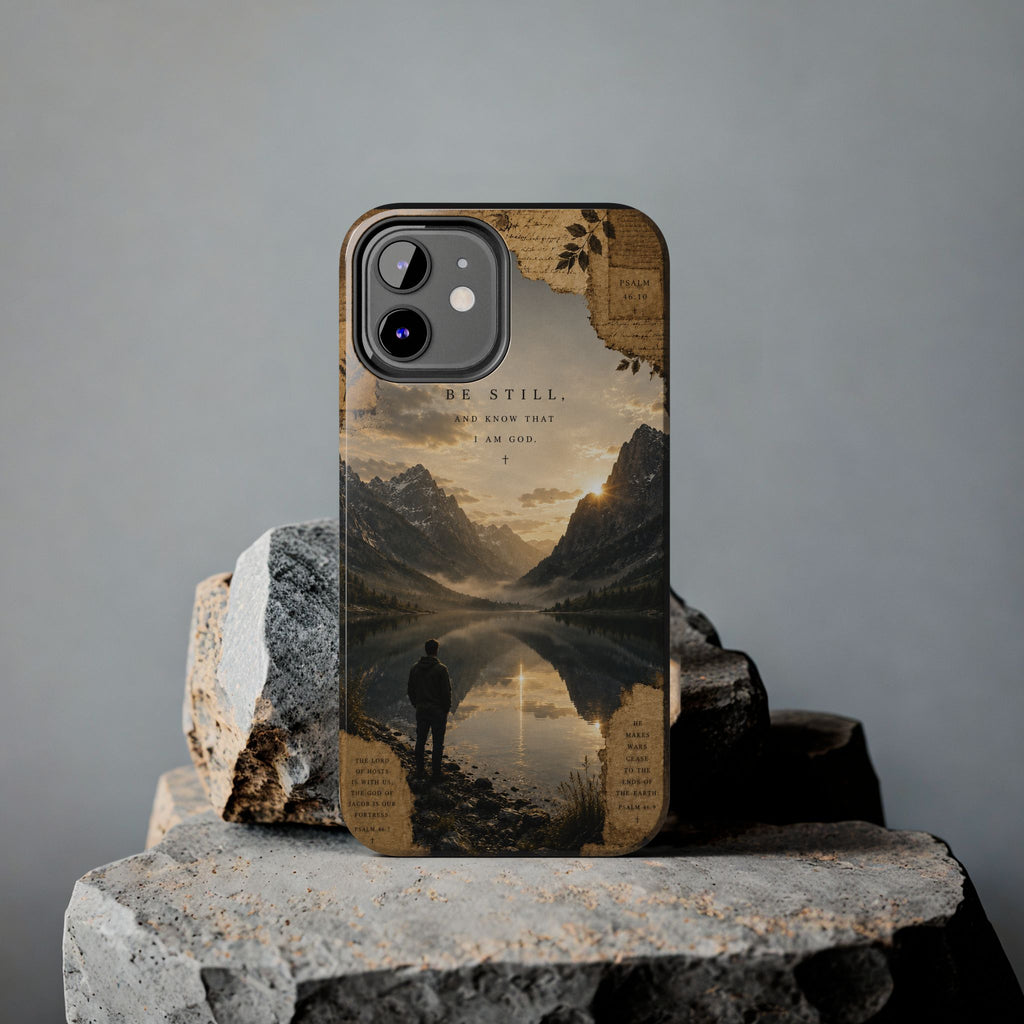 Be Still | Psalm 46:10 Christian Phone Case – Premium Scripture Art Tough Case