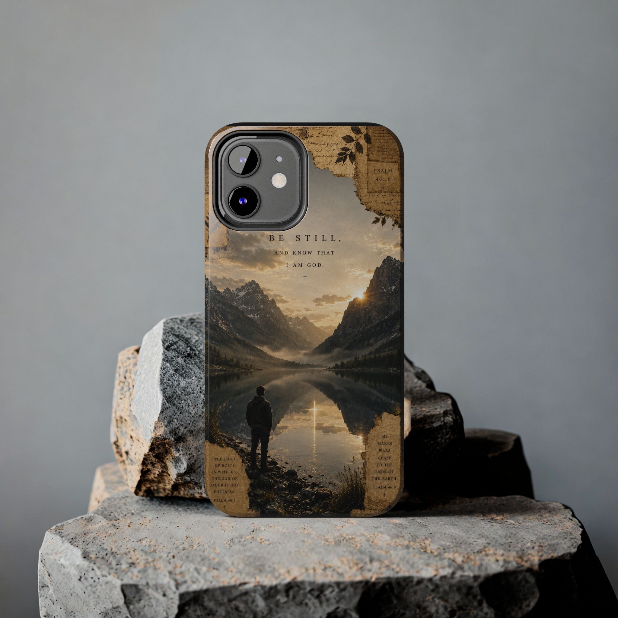 Be Still | Psalm 46:10 Christian Phone Case – Premium Scripture Art Tough Case