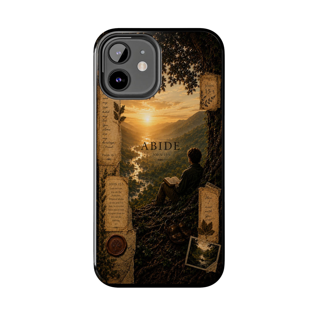 Abide | John 15:5 Christian Phone Case – Premium Scripture Art Tough Case