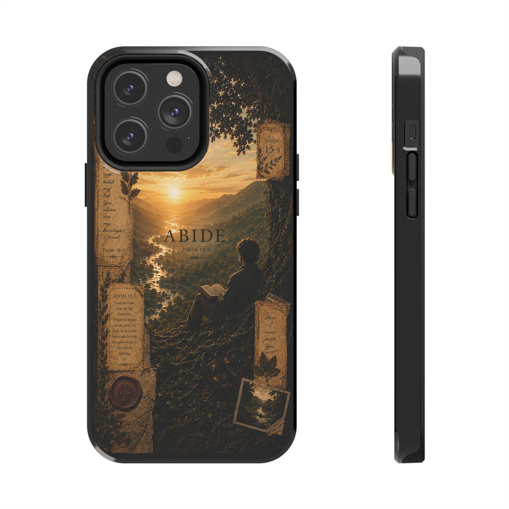Abide | John 15:5 Christian Phone Case – Premium Scripture Art Tough Case