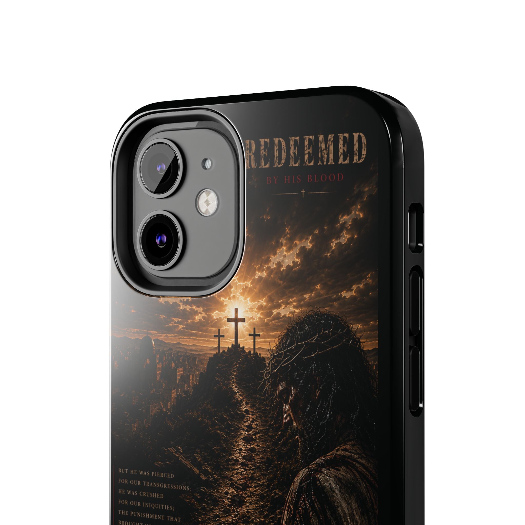 Redeemed | By His Blood Christian Phone Case – Premium Scripture Art Tough Case