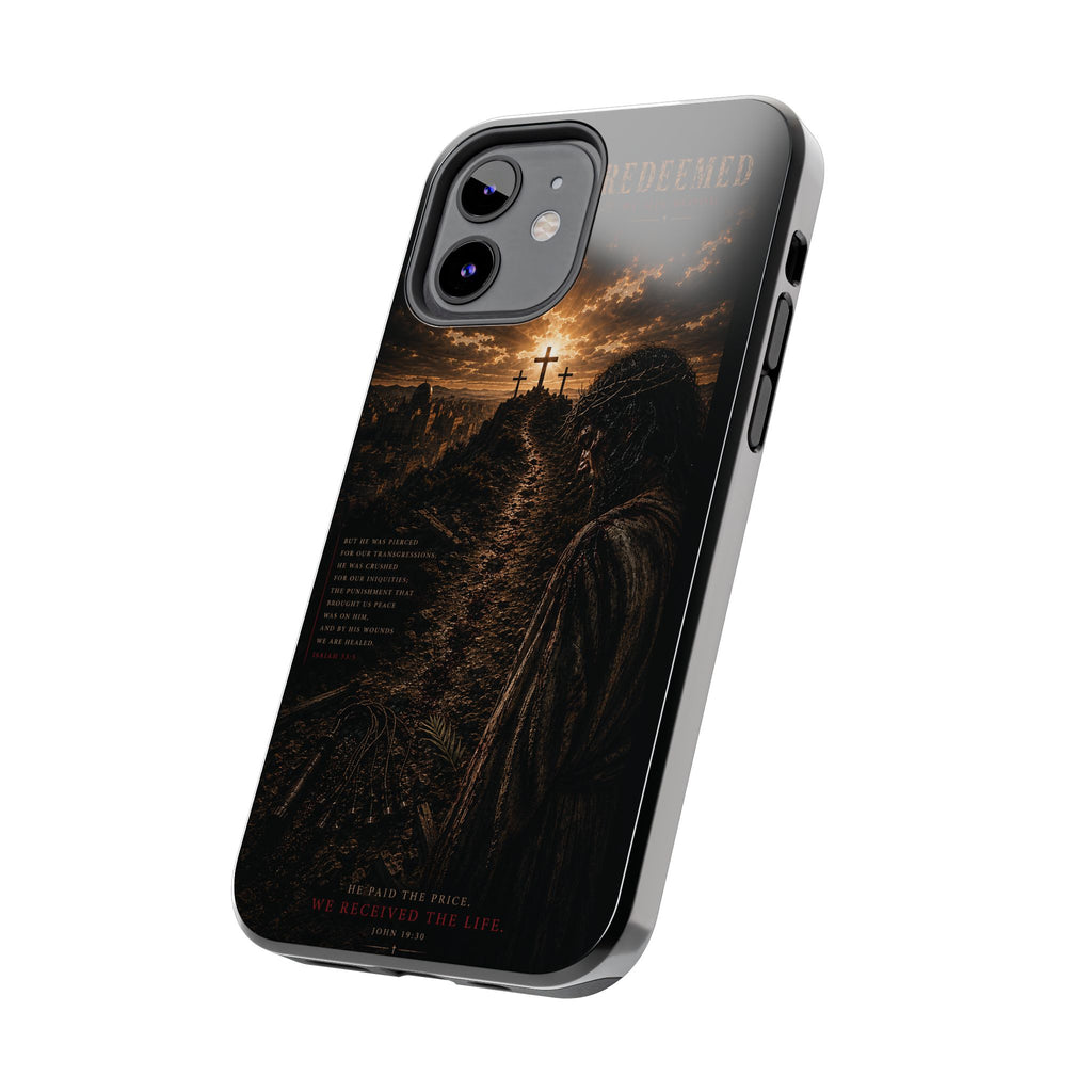 Redeemed | By His Blood Christian Phone Case – Premium Scripture Art Tough Case