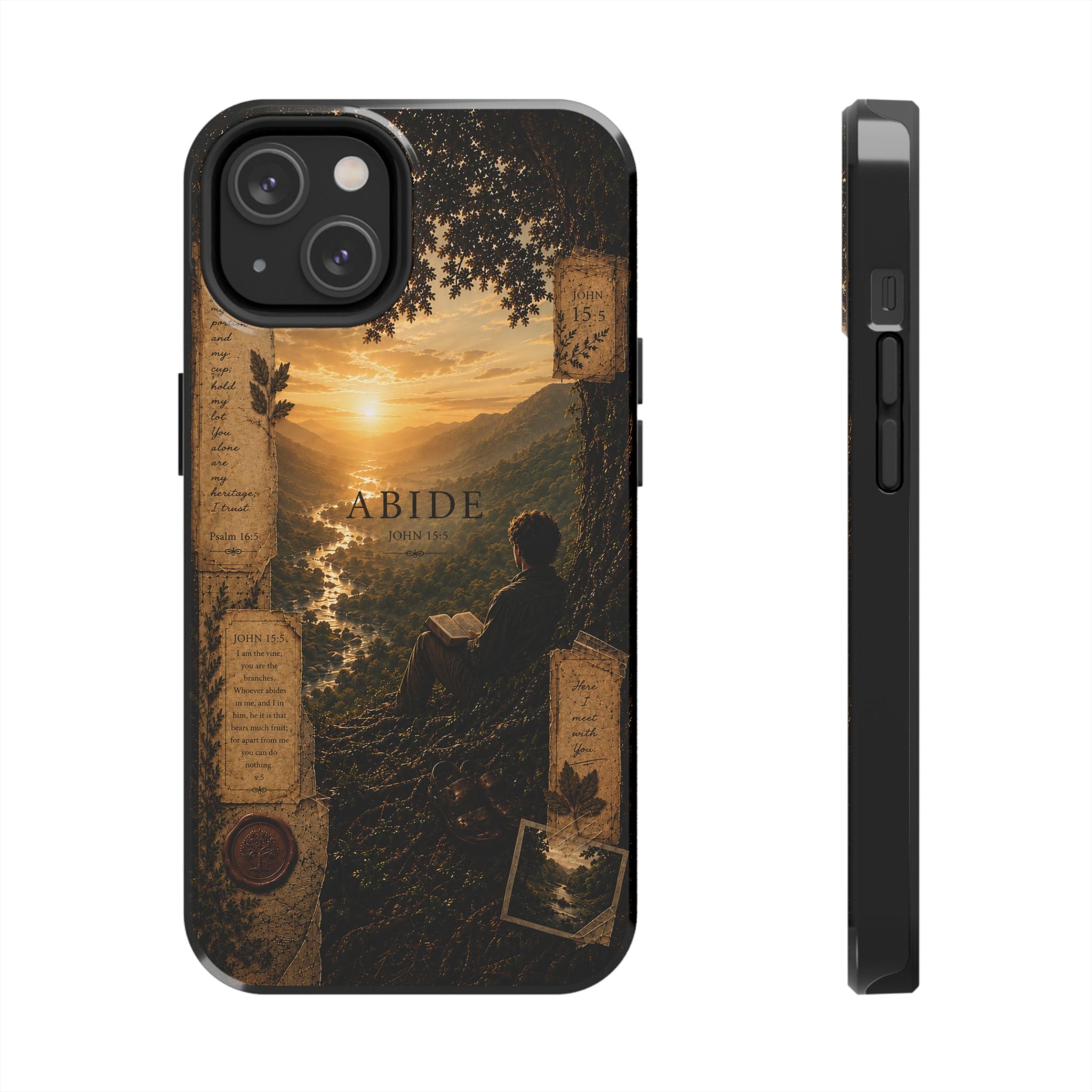 Abide | John 15:5 Christian Phone Case – Premium Scripture Art Tough Case