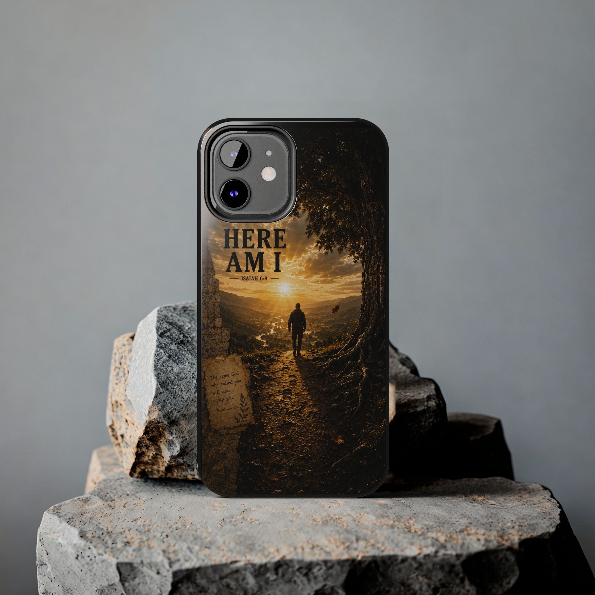 Here Am I | Isaiah 6:8 Christian Phone Case – Premium Scripture Art Tough Case