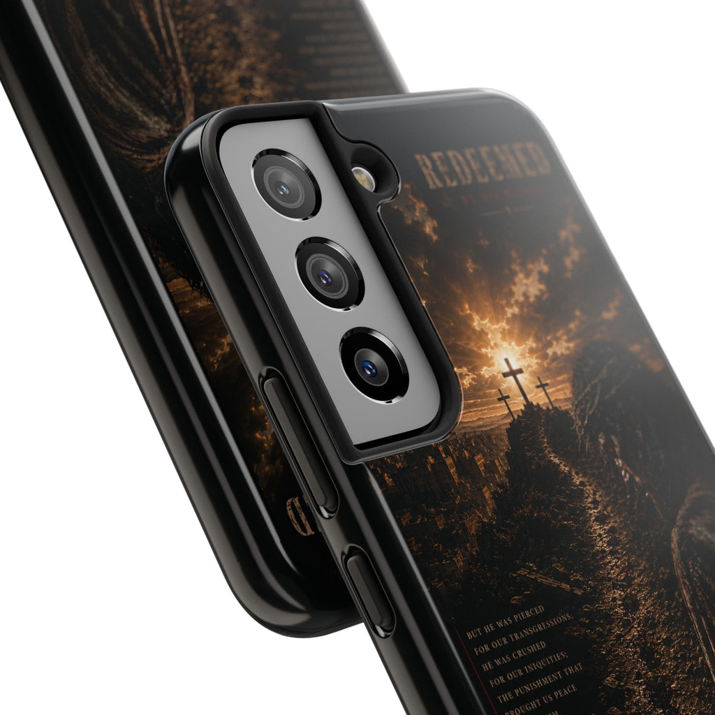Redeemed | By His Blood Christian Phone Case – Premium Scripture Art Tough Case