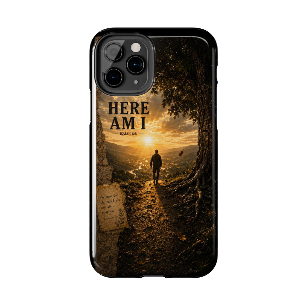 Here Am I | Isaiah 6:8 Christian Phone Case – Premium Scripture Art Tough Case
