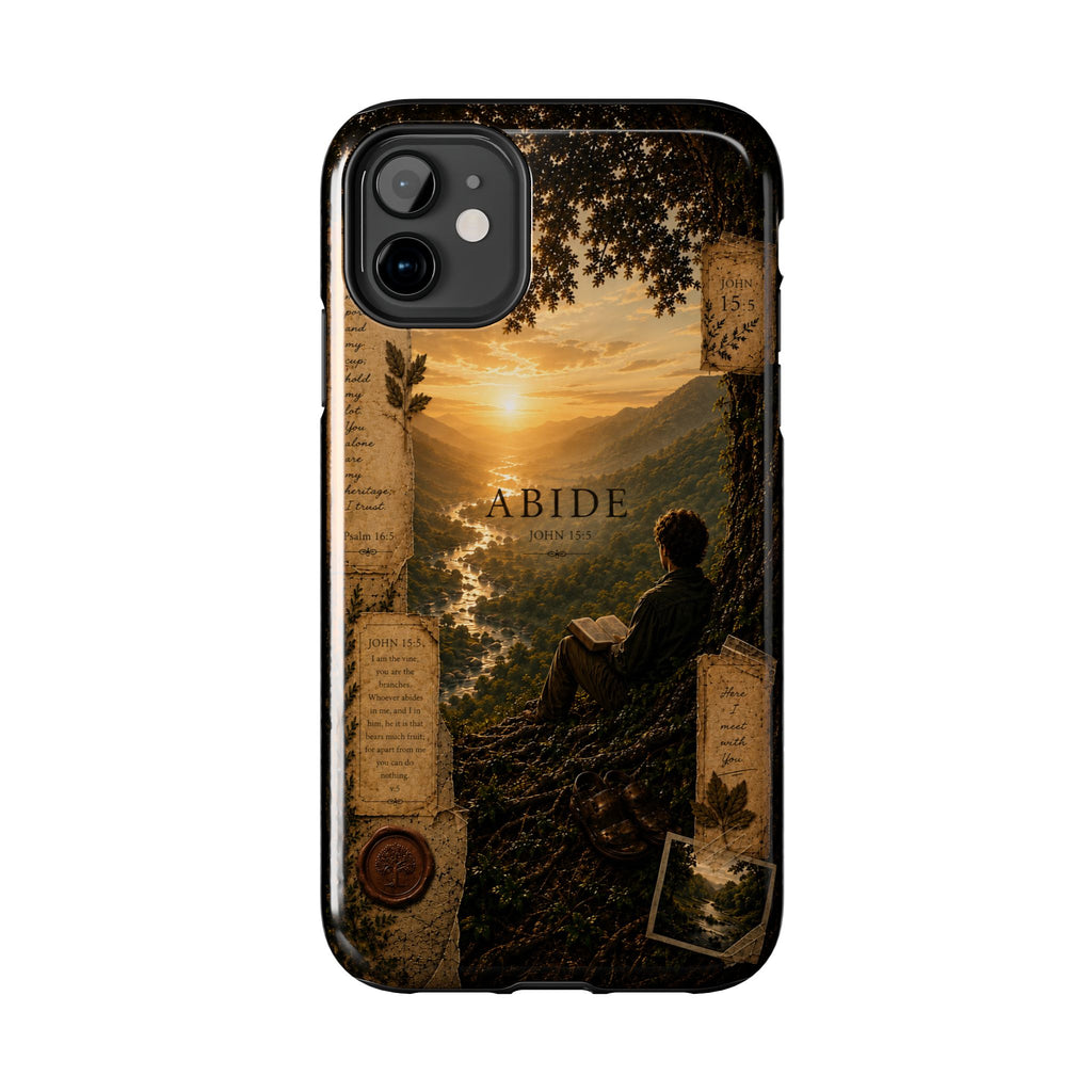Abide | John 15:5 Christian Phone Case – Premium Scripture Art Tough Case