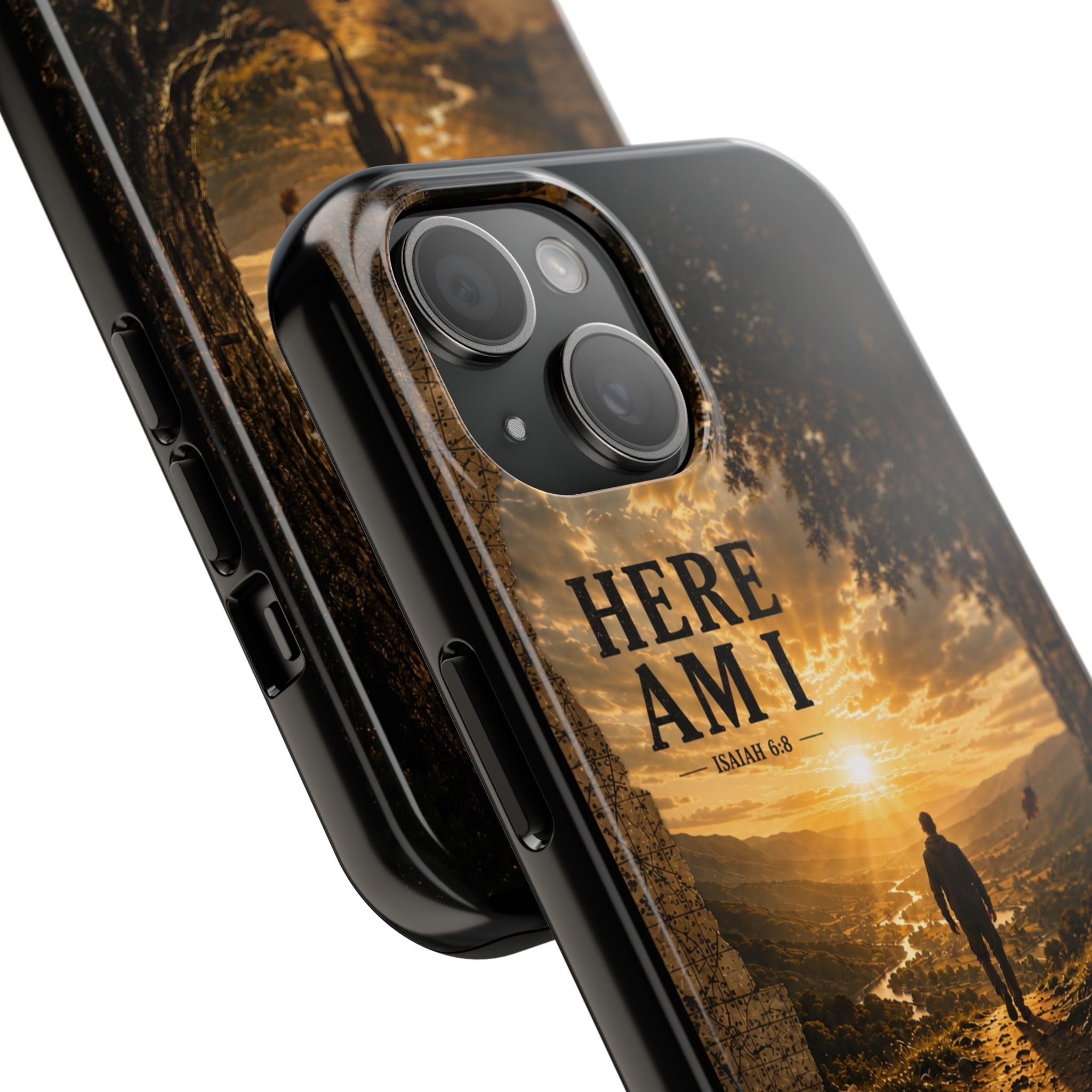 Here Am I | Isaiah 6:8 Christian Phone Case – Premium Scripture Art Tough Case
