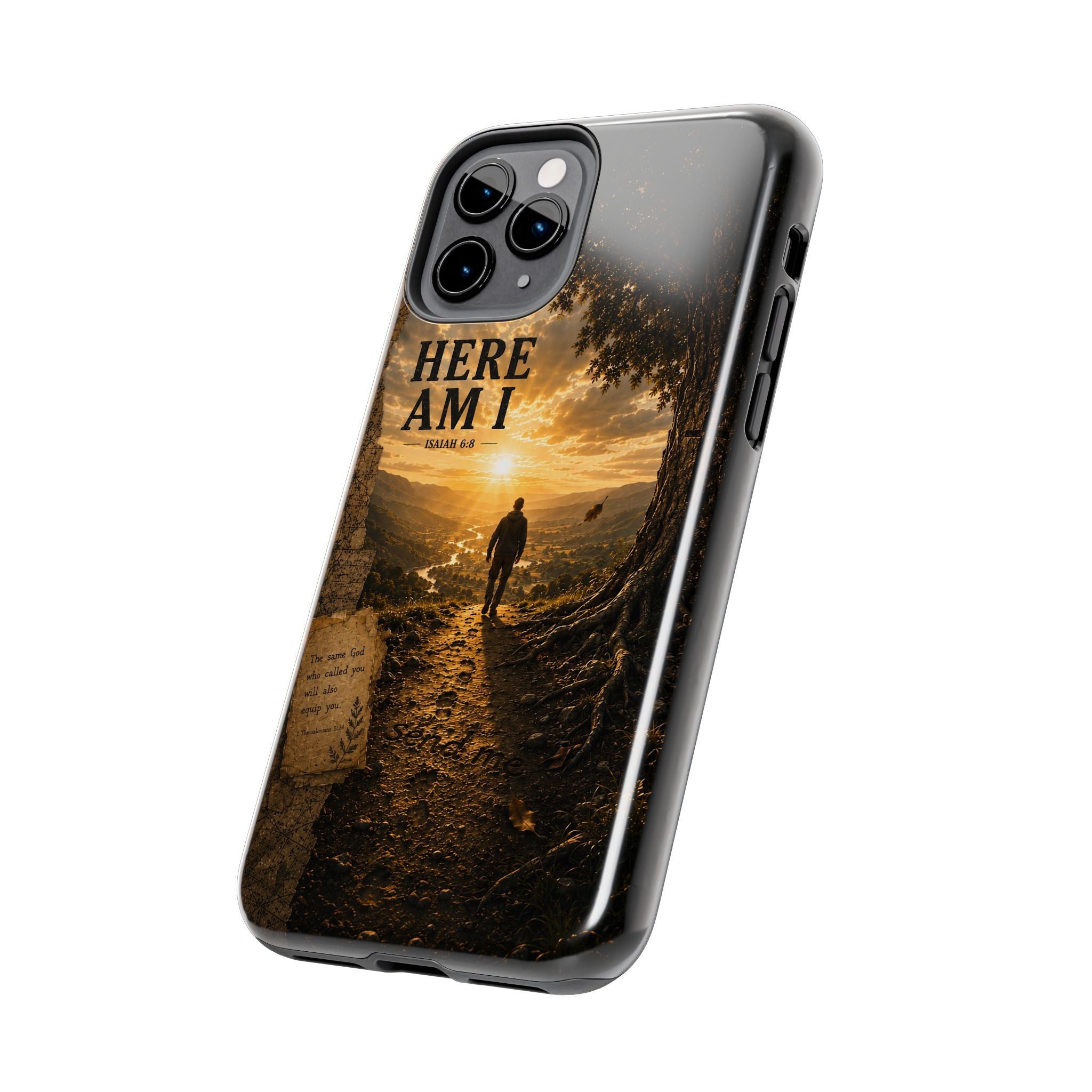 Here Am I | Isaiah 6:8 Christian Phone Case – Premium Scripture Art Tough Case