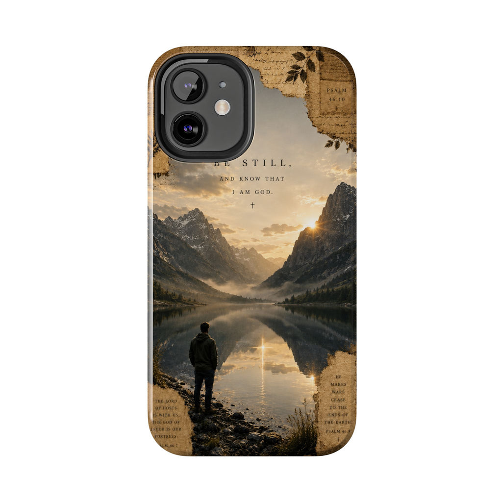 Be Still | Psalm 46:10 Christian Phone Case – Premium Scripture Art Tough Case