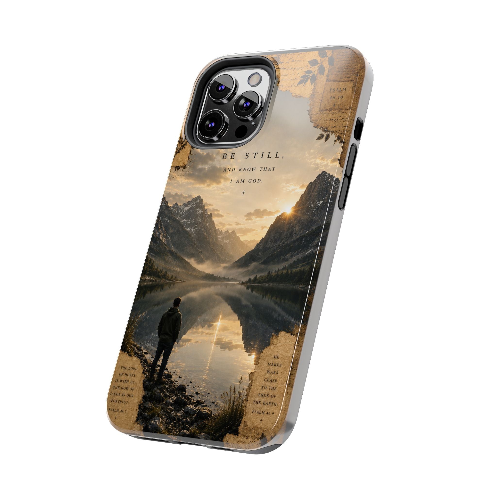 Be Still | Psalm 46:10 Christian Phone Case – Premium Scripture Art Tough Case