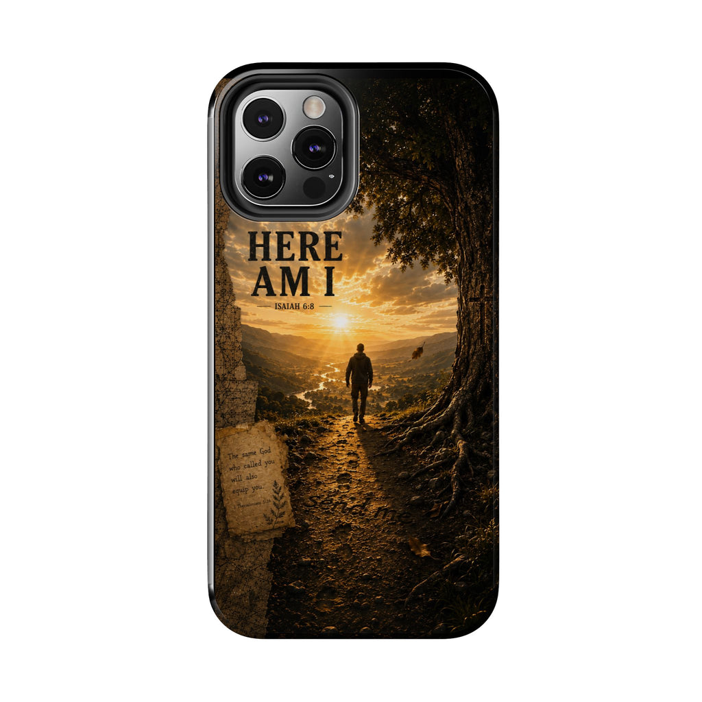 Here Am I | Isaiah 6:8 Christian Phone Case – Premium Scripture Art Tough Case