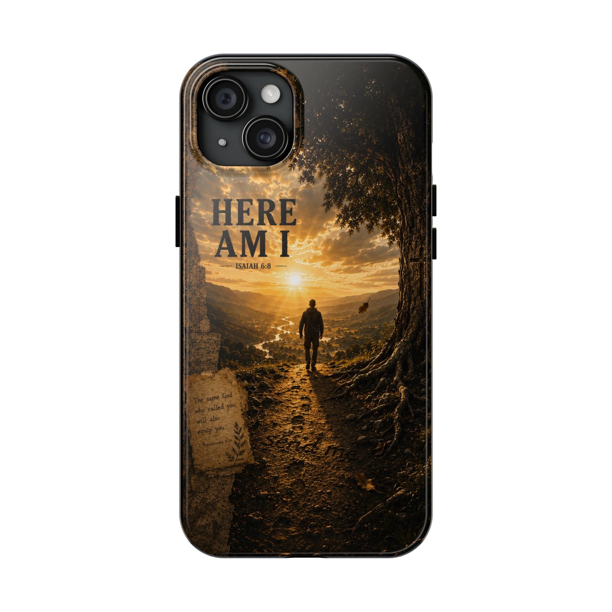 Here Am I | Isaiah 6:8 Christian Phone Case – Premium Scripture Art Tough Case