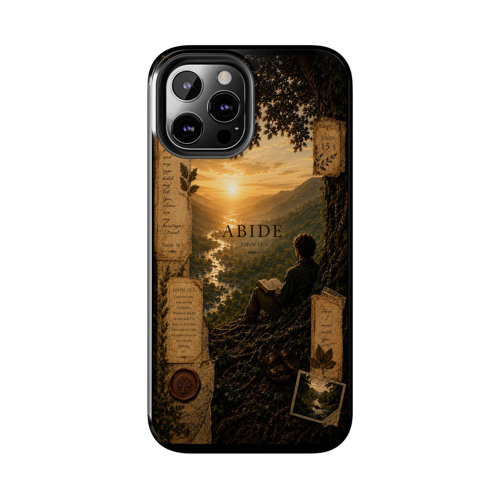 Abide | John 15:5 Christian Phone Case – Premium Scripture Art Tough Case